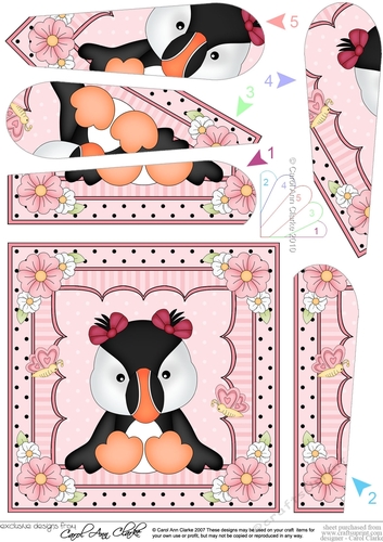 Cute Little Puffin Fan Pyramage Topper