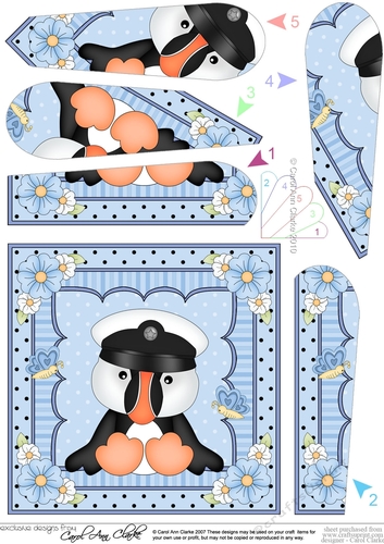 Cute Little Puffin Fan Pyramage Topper