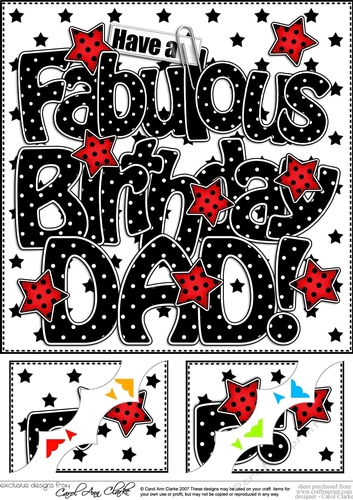 8 x 8 Have a Fabulous Birthday DAD Scalloped corner Topper