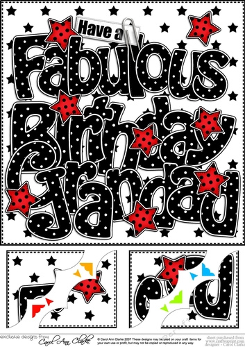 8 x 8 Have a Fabulous Birthday GRANDAD Scalloped corner Topper