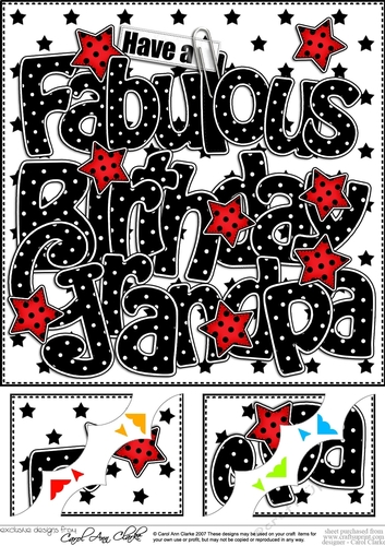 8 x 8 Have a Fabulous Birthday GRANDPA Scalloped corner Topper