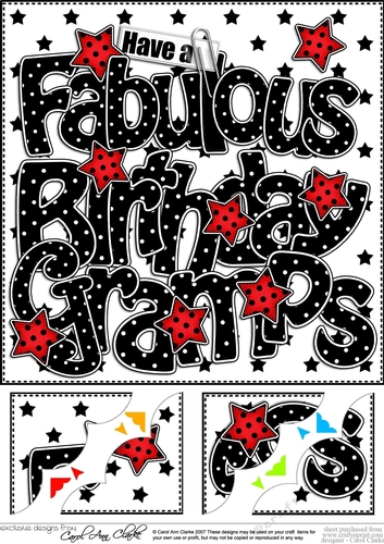 8 x 8 Have a Fabulous Birthday GRAMPS Scalloped corner Topper