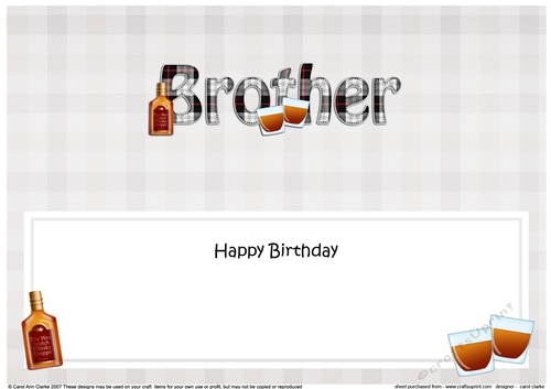 Large DL Tartan Happy Birthday BROTHER insert