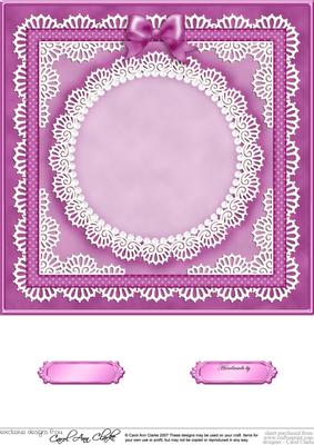 8 x 8 Pearls, Lace and Ribbon Plain Card Base