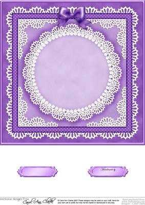 8 x 8 Pearls, Lace and Ribbon Plain Card Base