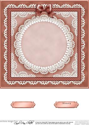 8 x 8 Pearls, Lace and Ribbon Plain Card Base