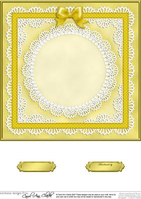 8 x 8 Pearls, Lace and Ribbon Plain Card Base