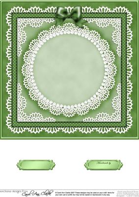 8 x 8 Pearls, Lace and Ribbon Plain Card Base