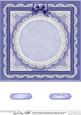 8 x 8 Pearls, Lace and Ribbon Plain Card Base
