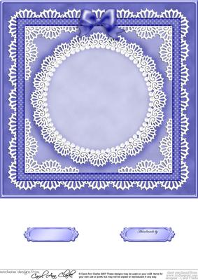 8 x 8 Pearls, Lace and Ribbon Plain Card Base