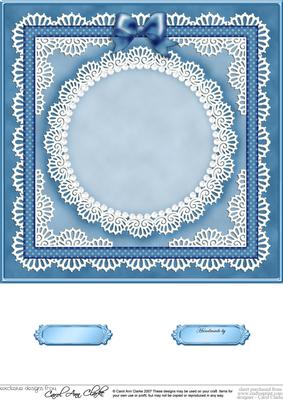 8 x 8 Pearls, Lace and Ribbon Plain Card Base
