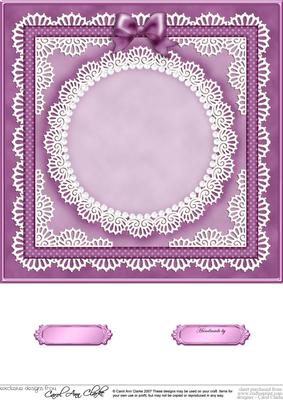 8 x 8 Pearls, Lace and Ribbon Plain Card Base