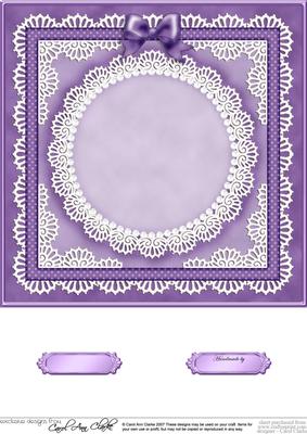 8 x 8 Pearls, Lace and Ribbon Plain Card Base