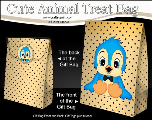 3D Gift Bag Mini Kit - Cute Little Bloo Bird