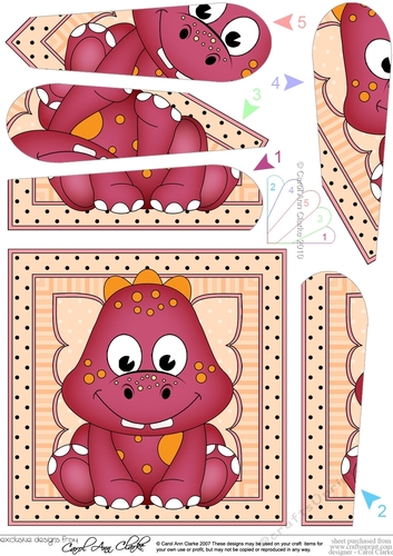 Cute Little Dinosaur Fan Pyramage Topper