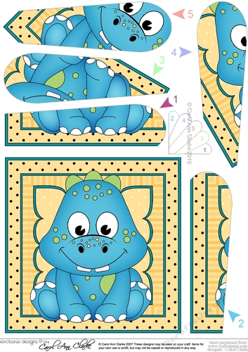 Cute Little Dinosaur Fan Pyramage Topper