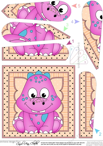 Cute Little Dinosaur Fan Pyramage Topper