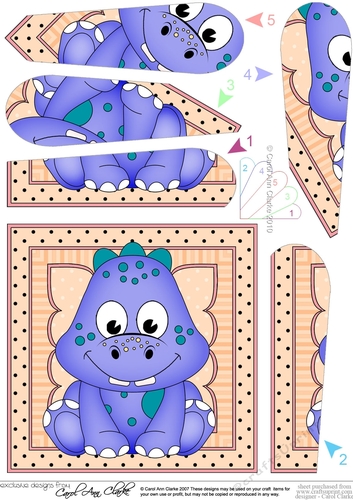Cute Little Dinosaur Fan Pyramage Topper