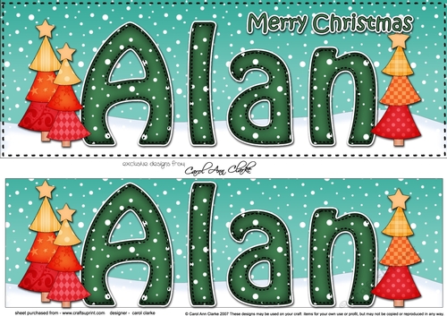 Large DL Merry Christmas ALAN 3D decoupage 
