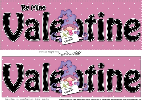 Large DL Be Mine VALENTINE 3D decoupage with Cute Gnome