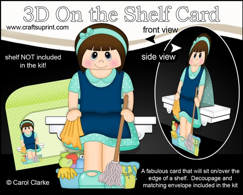 3D On the Shelf Card Kit - Little Cleaner Jacklyn is making everything Spick and Span