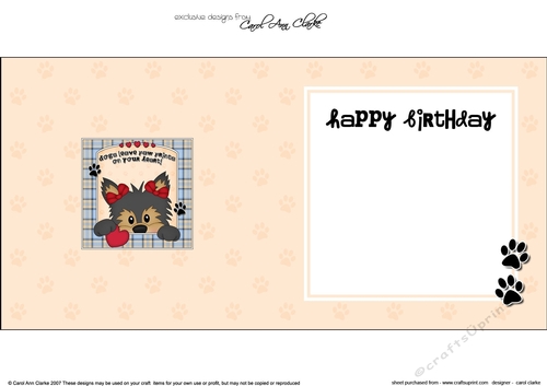 Square landscape insert - Dogs Leave Paw Prints - Yorkie Dog Poppy