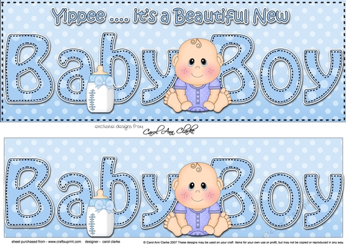 Large DL YIPPEE ... ITS A BEAUTIFUL NEW BABY BOY 3D decoupage