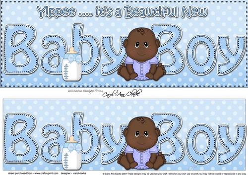 Large DL YIPPEE ... ITS A BEAUTIFUL ETHNIC NEW BABY BOY 3D decoupage