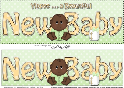 Large DL YIPPEE ... ITS A BEAUTIFUL ETHNIC NEW BABY 3D decoupage