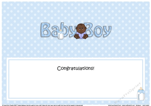 Large DL ETHNIC NEW BABY BOY insert