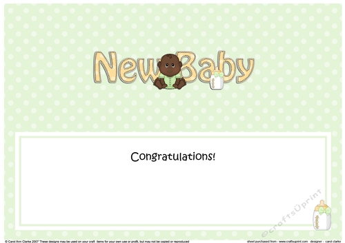 Large DL ETHNIC NEW BABY insert