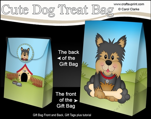 3D Gift Bag Mini Kit - Cute Little Yorkie Dog Timmy