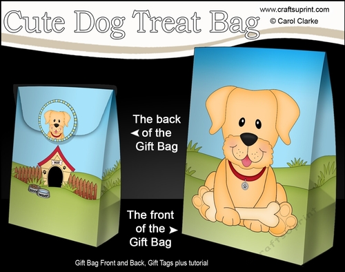 3D Gift Bag Mini Kit - Cute Little Golden Labrador Dog Sunny