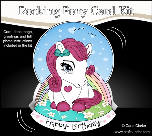 3D Shaped Rocking Card Mini Kit - Cute Little Pony Berry