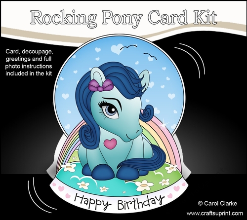 3D Shaped Rocking Card Mini Kit - Cute Little Pony Melody