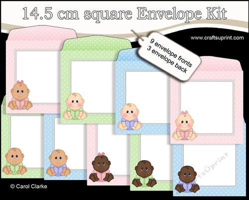 Cute New Baby 14.5 x 14.5 cm envelope Kit