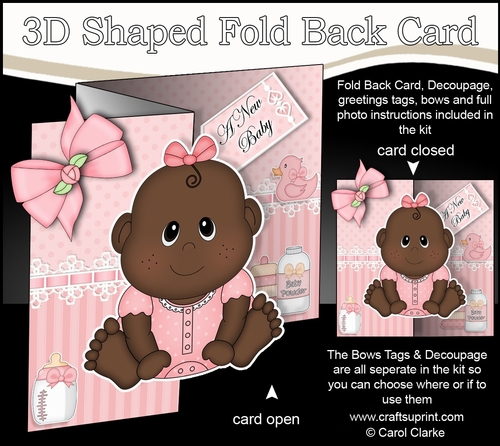 3D Shaped No-Hole Fold Back Mini Kit - Cute Little Ethnic Baby Girl Ronna