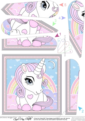Cute Little Unicorn Fan Pyramage Topper