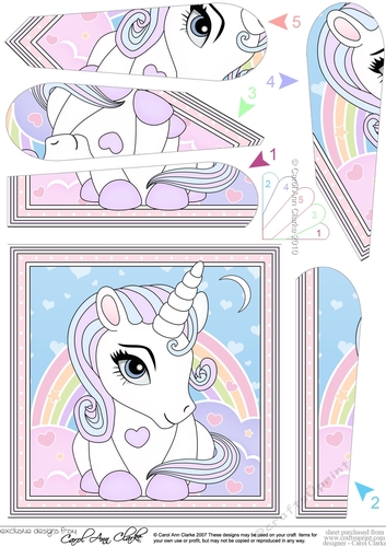 Cute Little Unicorn Fan Pyramage Topper