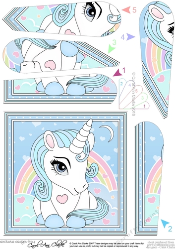 Cute Little Unicorn Fan Pyramage Topper