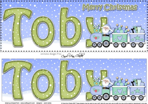 Large DL Merry Christmas TOBY 3D decoupage 