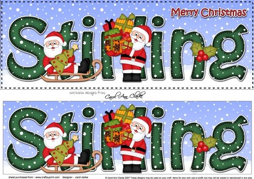 Large DL Merry Christmas STIRLING 3D decoupage 