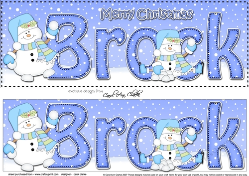 Large DL Merry Christmas BROCK 3D decoupage 