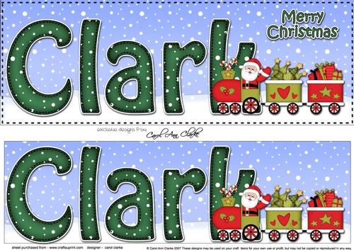 Large DL Merry Christmas CLARK 3D decoupage 