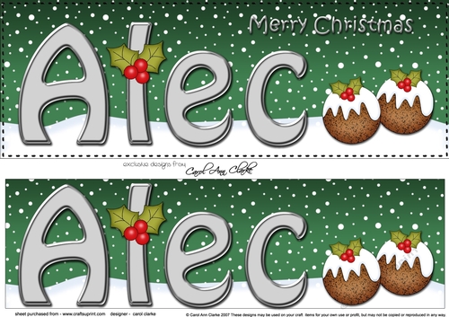 Large DL Merry Christmas ALEC 3D decoupage 