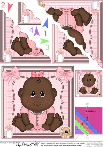 Cute Ethnic New Baby Girl Scalloped Corner Stacker