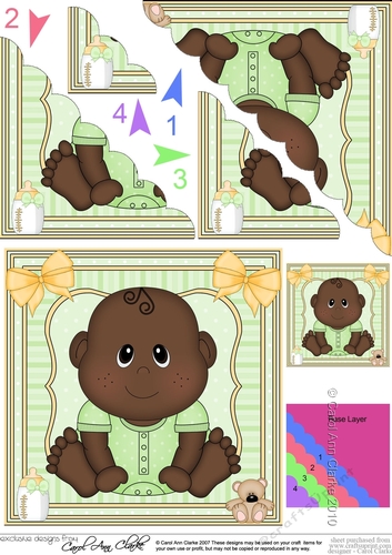 Cute Ethnic New Baby Scalloped Corner Stacker