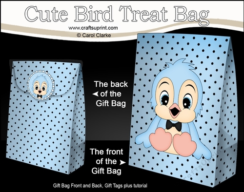 3D Gift Bag Mini Kit - Cute Little B-Jay Bird