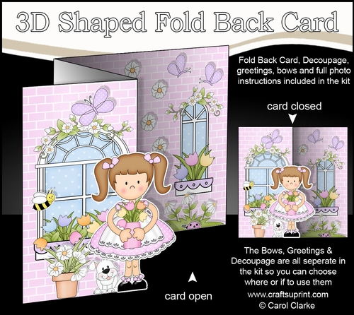 3D Shaped No-Hole Fold Back Mini Kit -  Country Cottage Girlz Liz has some Pretty Tulips