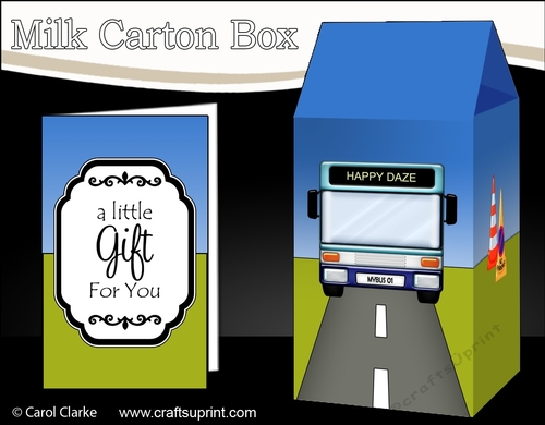 3D Milk Carton Treat Box - Single Decker Bus